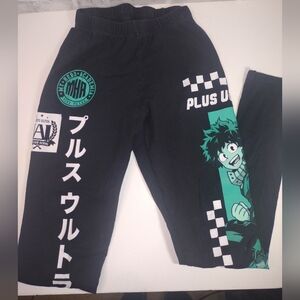 12 KidsHot Topic Kids Hero Academia Joggers - Black and Teal
